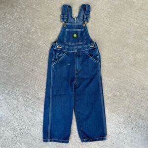 Kids John Deere Blue Denim Bibs Overalls Jeans Youth Small